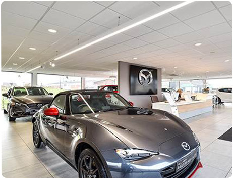 image of a Mazda dealership in Bradford with lighting fitted by Total Lighting